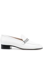 Stuart Weitzman mocassins à ornements en cristal - Blanc