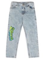 Versace Kids jean droit à logo brodé - Bleu