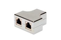 ASSMANN CAT 5e modulaire koppeling - afgeschermd - 2x RJ45 tot 1x RJ45-1:1 bezetting - ABS kunststof halogeenvrij - zilver
