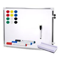 Magnetisch whiteboard/memobord - 50 x 70 cm - met gekleurde stiften - 15x magneten - en een wisser - thumbnail