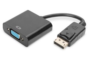 Digitus AK-340410-001-S DisplayPort / VGA Adapter [1x DisplayPort stekker - 1x VGA-bus] Zwart 15.00 cm