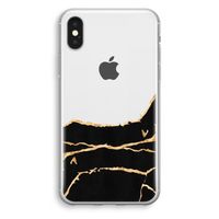 Gouden marmer: iPhone XS Transparant Hoesje - thumbnail