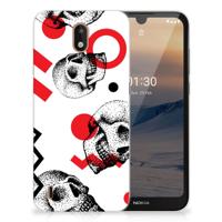 Silicone Back Case Nokia 1.3 Skull Red