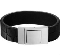 TFT Armband Staal Leer 18 mm 21 cm - thumbnail