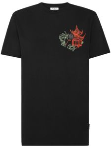 Philipp Plein t-shirt en coton à logo brodé - Noir