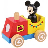 Tooky toy Mickey Mouse Houten Speelgoedtrein 18 maanden 2-delig - thumbnail