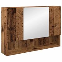 vidaXL Badkamer spiegelkast Oud hout 80 x 17 x 55 cm Bewerkt hout,