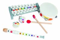 Janod - Confetti 4-Instrument Wooden Musical Set - Pretend Play and Musical Awakening Toy - from 2 Years Old, J07600
