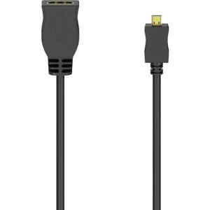 Hama 00205168 HDMI Adapterkabel [1x HDMI-bus - 1x HDMI-stekker D micro] Zwart 10 cm