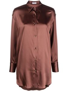 Brunello Cucinelli chemise à ornements métalliques - Marron