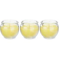 Citronella kaars in houder - 3x - glas - 20 branduren - D7.5 x H6 cm - thumbnail