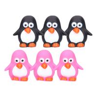 Rubber badeendjes/pinguins - 6x stuks - badkamer fun artikelen - size 6 cm - kunststof