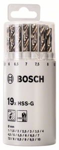 Bosch Accessoires 19-delige metaalborenset HSS-G in ronde kunststof doos, DIN 338, 135° 110 mm 19st - 2607018361