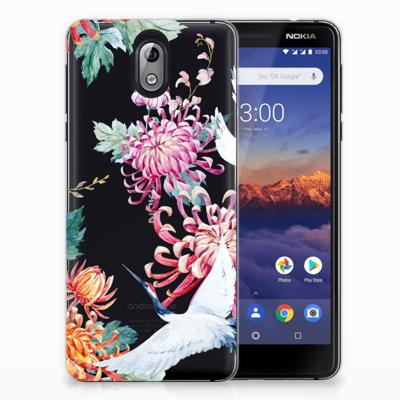 Nokia 3.1 (2018) TPU Hoesje Bird Flowers