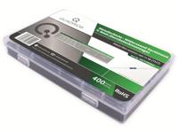 QUADRIOS GmbH Weerstands Assortiment Set Box metaallaag-weerstanden bedraad 1 Ohm - 1 m Ohm assortimentsdoos 20 standaardwaarden E96 elk 20 stuks (400 delen, 0,5 W, tolerantie: 1%)