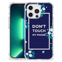 iPhone 13 Pro Max Anti Shock Case Flowers Blue DTMP - thumbnail