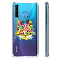 Huawei P30 Lite Stevig Bumper Hoesje Cat Color