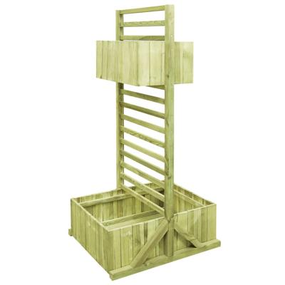 vidaXL Plantenbak met latwerk geïmpregneerd grenenhout