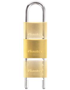 MASTER LOCK 50mm breed hangslot met een huis van massief koper en verstelbare beugel van 70 tot 155 mm