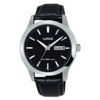 Lorus RXN27DX5 Horloge staal-leder zilverkleurig-zwart 40 mm - thumbnail