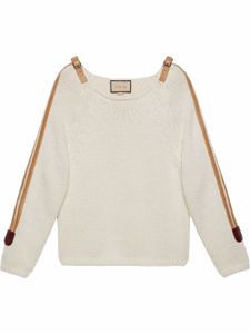 Gucci buckle-strap wool jumper - Blanc