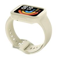 By Qubix - Siliconen band met case - Beige - Xiaomi Redmi Watch 2 (Lite)