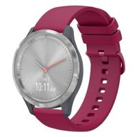 By Qubix - Compatible met Garmin Venu 3s / Vivoactive 4s / Venu 2s / Vivomove 3s / Forerunner 255s - Soft siliconen bandje - Wijnrood - Compatible Garmin bandje