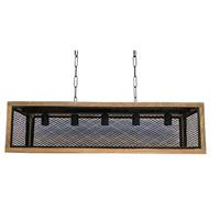 Hanglamp DKD Home Decor ijzer mangohout 50 W (100 x 25 x 25 cm)