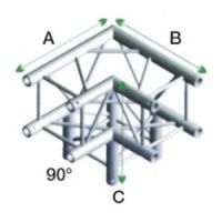 Showtec GQ30-012 3-weg truss koppelstuk, Hoek 90° + omlaag - thumbnail