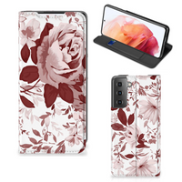 Bookcase Samsung Galaxy S21 Watercolor Flowers