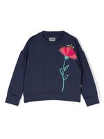 Il Gufo t-shirt en coton à fleurs appliquées - Bleu - thumbnail