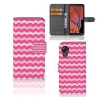 Samsung Galaxy Xcover 5 Telefoon Hoesje Waves Pink - thumbnail