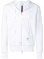 Thom Browne sweat à capuche zippé - Blanc