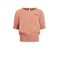 WE Fashion gebloemde top roze/oranje