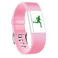 By Qubix - Compatible met Fitbit Charge 2 sportbandje - Maat: Small - Lichtroze - Compatible fitbit bandje