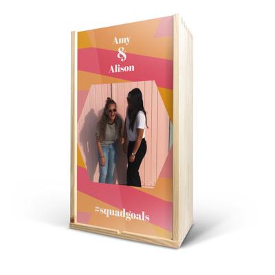 Luxe wijnkist bedrukken - 2 vaks - Chromaluxe