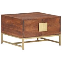 Salontafel 67x67x45 cm massief mangohout honingbruin - thumbnail