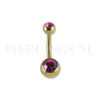 Navelpiercing goudkleurig amethyst