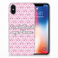 Apple iPhone X | Xs Silicone-hoesje Flowers Pink DTMP