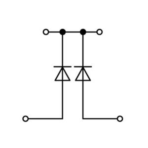 WAGO 870-541/281-489 Diodeklem 2-etages 5 mm Spanveer Toewijzing: L Grijs 50 stuk(s)