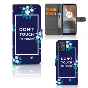 Motorola Moto G32 Portemonnee Hoesje Flowers Blue DTMP