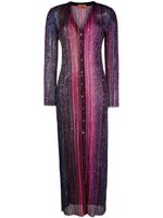 Missoni robe longue ornée de sequins à rayures - Violet