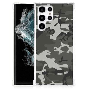 Samsung Galaxy S22 Ultra Doorzichtige Silicone Hoesje Army Light