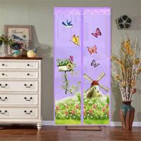 Magische gordijn magnetische snap Fly bug insect Mosquito scherm net voor slaapkamer keuken grootte: 100x210cm (paars)