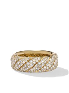 David Yurman bague Sculpted Cable en or 18ct pavée de diamants