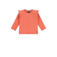 Babyface longsleeve met ruches koraalrood