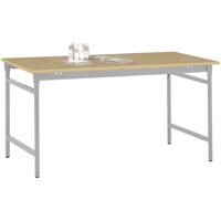 Manuflex BB3025.9006 Bijzettafel basis stationair met multiplex tafelblad in aluminium zilver vergelijkbaar met RAL 9006, bxdxh: 1000 x 800 x 780 mm