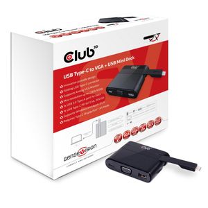 CLUB3D USB 3.0 Type-C to VGA + USB Mini Dock USB 3.1 (3.1 Gen 2) Type-?