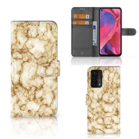 OPPO A54 5G | A74 5G | A93 5G Bookcase Marmer Goud - thumbnail