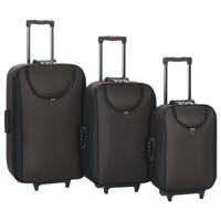 vidaXL Zachte trolleys 3 st oxford stof bruin